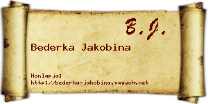 Bederka Jakobina névjegykártya